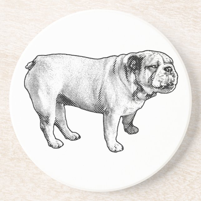 getüpfelte Haltung, Bulldogge Getränkeuntersetzer (Vorne)