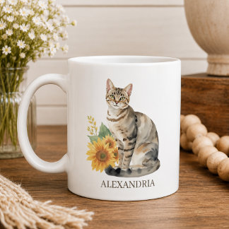 Getüpfelte Katzenmonogramm Kaffeetasse