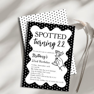 Getupftes 22er Polka Dot 22. Geburtstagsfeier Einladung