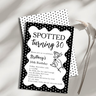 Getupftes 30er Jubiläum Polka Dot 30. Geburtstagsf Einladung