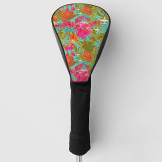 Getupftes Treibhaus Tropisches Florales Golfschläg Golf Headcover