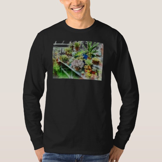 Gewächshaus mit Kaktus T-Shirt (Vorderseite)