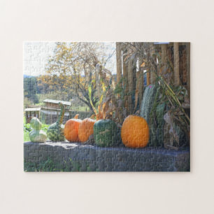 Gewächshäuser und Pumpkins Stand Herbst Puzzle