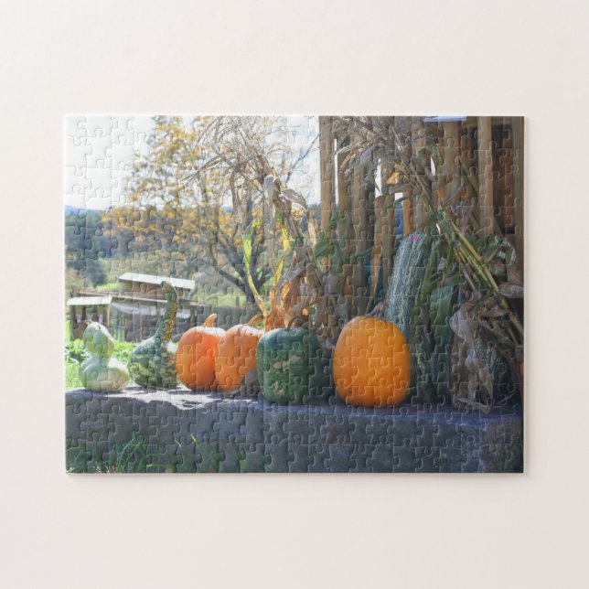 Gewächshäuser und Pumpkins Stand Herbst  Puzzle (Horizontal)