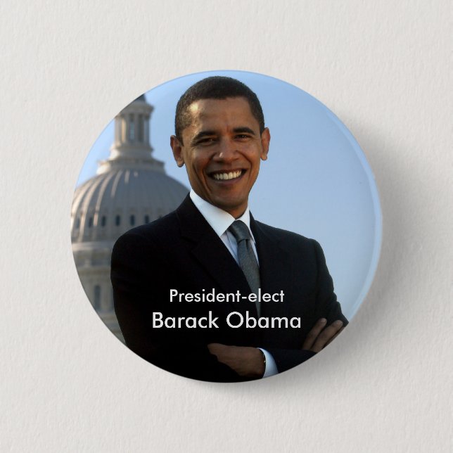 Gewählter Präsident - Barack Obama Buton Button (Vorderseite)