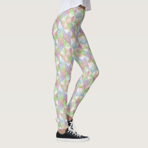 Gewalkte Dreiecke in Frühlingsgrün-Pastell Leggings