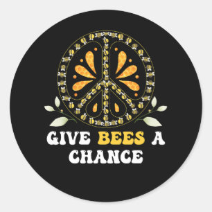 Gewalt eine Chance geben Bienen eine Chance Friede Runder Aufkleber