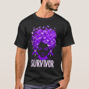 Gewalt im Haushalt Frauen lila Schmetterlinge Surv T-Shirt
