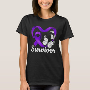 Gewalt im Haushalt Überleben lila Herzbutterfett T-Shirt