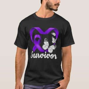 Gewalt im Haushalt Überleben lila Herzbutterfett T-Shirt