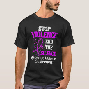 Gewalt stoppen Ende Lila Band Häusliche Gewalt T-Shirt