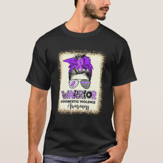 Gewalt Warrior Ribbon Lila Bewusstsein T-Shirt