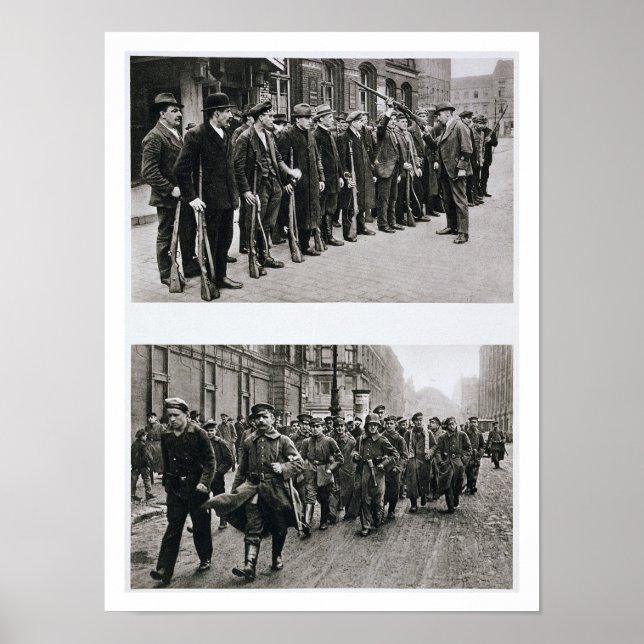 Gewaltaktik der Spartakisten (oben) Revolutionär Poster (Vorne)