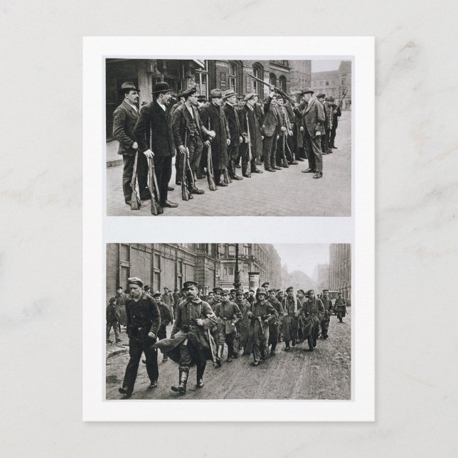 Gewaltaktik der Spartakisten (oben) Revolutionär Postkarte (Vorderseite)