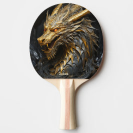 Gewaltiger Goldener Drache Personalisiert Tischtennis Schläger