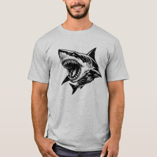 Gewaltiger Hai-Weißer Hai-Vektor-Art T-Shirt