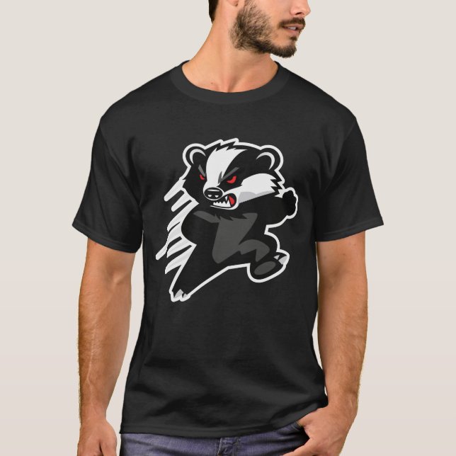Gewaltiger Honigdachs-Angriffsmaskottchen T-Shirt (Vorderseite)