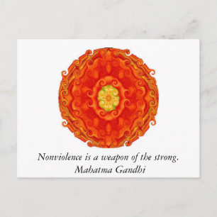 Gewaltlosigkeit ist eine Waffe der Starken. - Gand Postkarte
