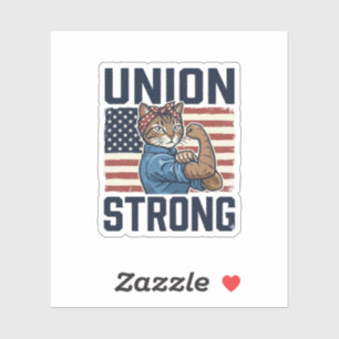 Gewand Starke Katze Arbeiter Patriotisch Vintage-S Aufkleber