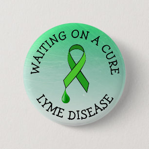 Gewartet auf einer Kur, Lyme-Krankheit Aufklärungs Button