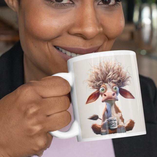 Gewartet, dass der Kaffee ankommt Jumbo-Tasse (Von Creator hochgeladen)