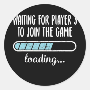 Gewartet, dass sich Spieler 3 am Spielladen beteil Runder Aufkleber