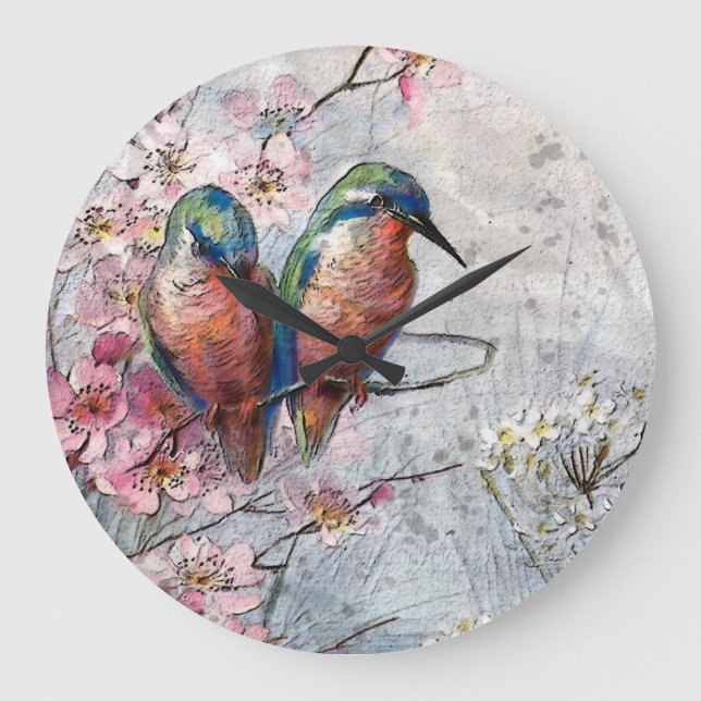 Gewartet für den Oberkeipfervogel Große Wanduhr (Vorderseite)