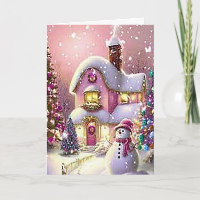 Gewartet für den Weihnachtsmann Feiertagskarte (Vorderseite)