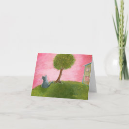 Gewartet für Leckerei Bag Original Art Note Card Feiertagskarte