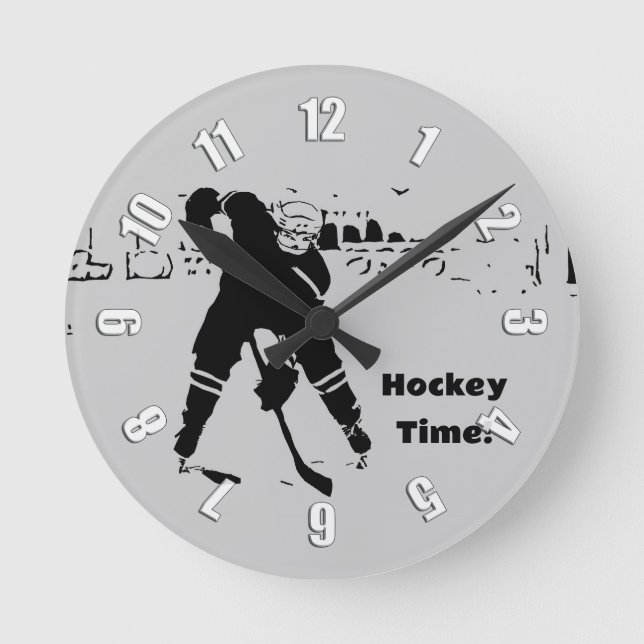 Gewartet für Puck - Hockey Player Runde Wanduhr (Vorderseite)