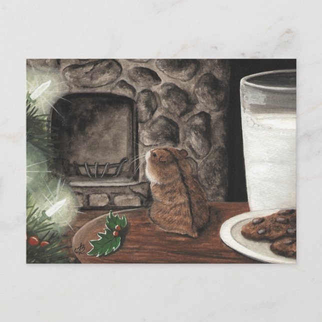 Gewartet für Santa Feiertagspostkarte (Vorderseite)