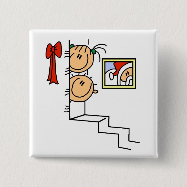 Gewartet für Santa T - Shirt und Geschenke Button (Vorderseite)