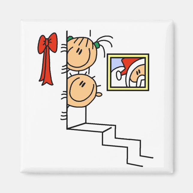 Gewartet für Santa T - Shirt und Geschenke Magnet (Vorne)