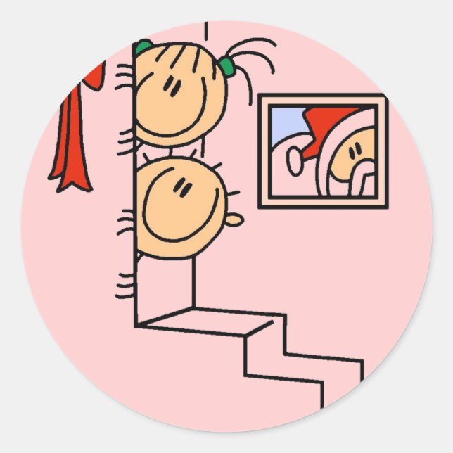 Gewartet für Santa T - Shirt und Geschenke Runder Aufkleber (Vorderseite)