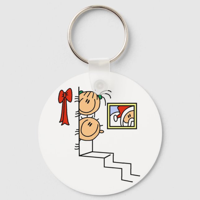 Gewartet für Santa T - Shirt und Geschenke Schlüsselanhänger (Vorderseite)