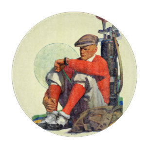 Gewartet Golfer Behalten Schneidebrett