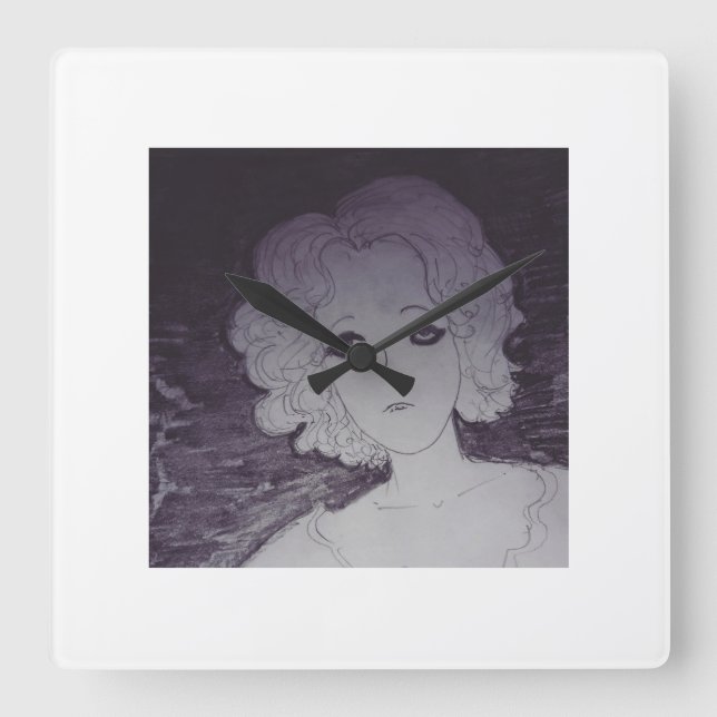 Gewartet Quadratische Wanduhr (Vorderseite)