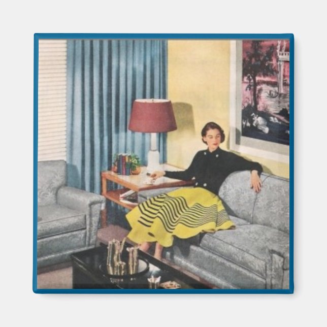 GEWARTET, Retro-Magnet der 50er Jahre Magnet (Vorne)