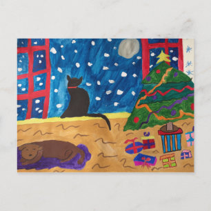 Gewartet Weihnachts-Postkarte Postkarte