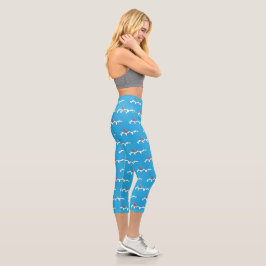 Gewässer mit Haifischbefall Blaue Capri-Leggings Capri Leggings