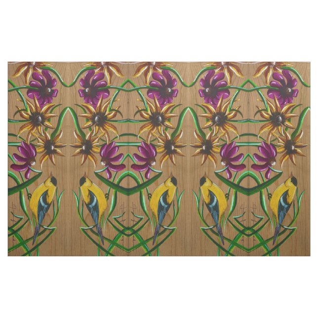 Gewebe aus Goldfinken und Blume Stoff (Fat Quarter (45,7 x 55,9 cm))