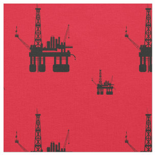Gewebe aus Ölbohrinseln - rot Stoff