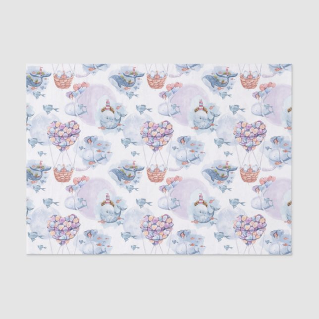 Gewebe aus Walen und Ballons Seidenpapier (Vorderseite)