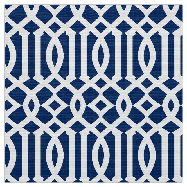 Gewebe des Marine-Blau-marokkanisches Muster-| Stoff (Muster)