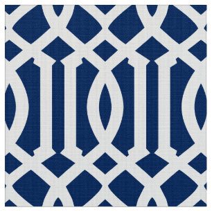 Gewebe des Marine-Blau-marokkanisches Muster-  Stoff
