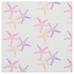 Gewebe des Seelila rosa Gelb starfish-Strandes Stoff