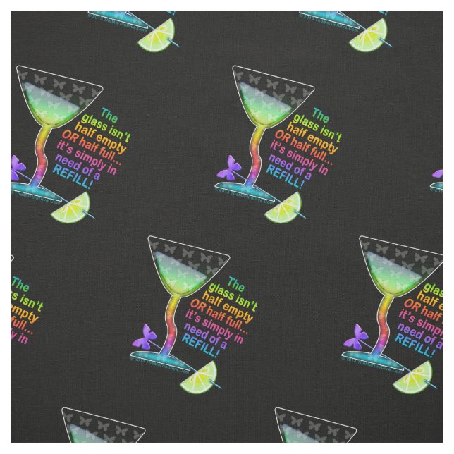 GEWEBE - GLASHALBVOLLES, Cocktail-Spaß Stoff (Muster)