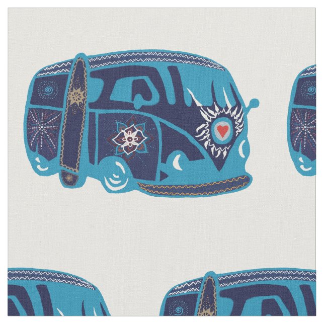 Gewebe Hippie Van Custom Combed Baumwolle(56" Stoff (Nahaufnahme)