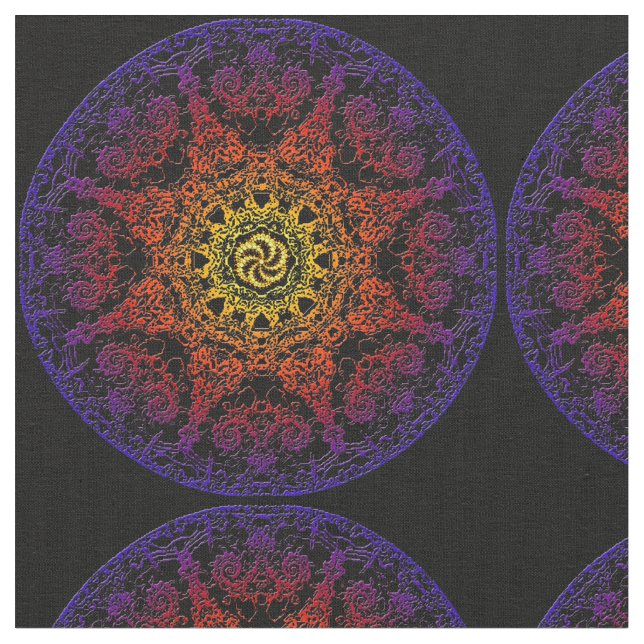 Gewebe Kala Chakra gekämmtes Baumwolle(56" Breite) Stoff (Nahaufnahme)