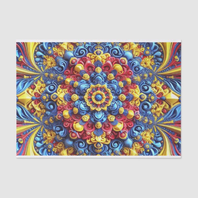 Gewebe mit abstrakter rumänischer Farbgebung Seidenpapier (Vorderseite)